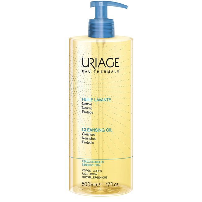 Uriage Cleansing Oil 17 fl.oz. | Extra Gentle Cleanser for Face and Body - Leaves the Skin Clean and Moisturized | Ideal for all Skin Types, Even Very Dry and Sensitive Ones