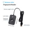 JIANBOLAND USB Fingerprint Reader for Windows10/11, Windows Hello Fingerprint Reader One-Click Lock Screen,Auto Driver Setup with 5ft Cable-Windows Password-Free Login Security Lock