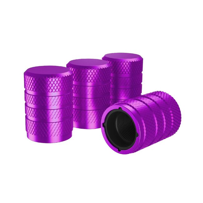 Marcraft Corrosion Resistant (Purple) Aluminium Tyre Wheel Alloy Valve Caps Dust Caps (4 Pack) Universal for Cars, SUVs, Bicycles, Motorcycles, Trucks | Plastic Insert | Screw-On