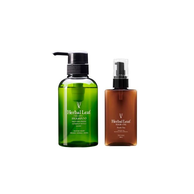 [2-piece set] Herbal Leaf Shampoo Hair Oil Set Made in Japan (Shampoo 300ml Hair Oil 100ml) Father&#39;s Day Gift