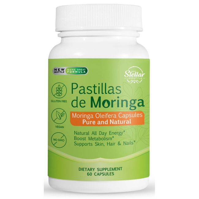 Pastillas de Moringa, supports skin, hair and nails-60 Capsules