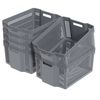 Cand 6-Pack Stackable Plastic Woven Basket Organizer, Large Stacking Storage Bin