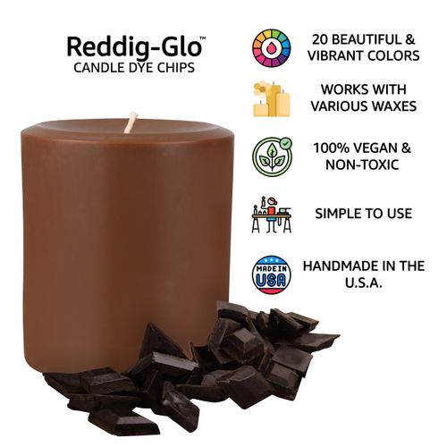 Brown Candle Dye - Made in The USA - Premium Dyes - Highly Concentrated - Candle Supplies for Soy or Paraffin Candle Wax - Great for Every Candle Making Kit - 10 Dye Chips