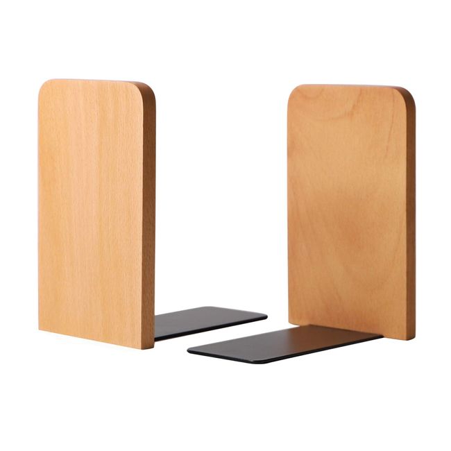 Muso Wood Wood Bookends, 8*13cm (1 Pair Pack) (Beech)