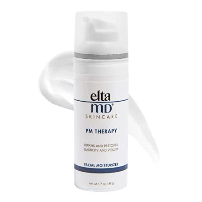 EltaMD PM Therapy Facial Moisturizer Lotion, Night Moisturizer for Face, Restores Skin Elasticity and Moisturizes and Repairs Skin Overnight, Safe for Sensitive Skin, Oil Free Formula, 1.7 oz Pump