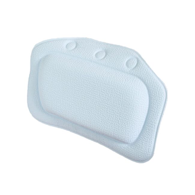 Bath Pillow Comfortable Bath Cushion with Suction Cup Waterproof Neck Support Bathing Accessories for Tub (Light Blue)