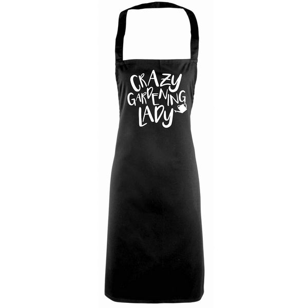 Flox Creative Full Length Black Apron Crazy Gardening Lady
