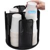 Rotatable Cup and Lid Organizer with 4 Compartments, Coffee Cup Dispenser for...