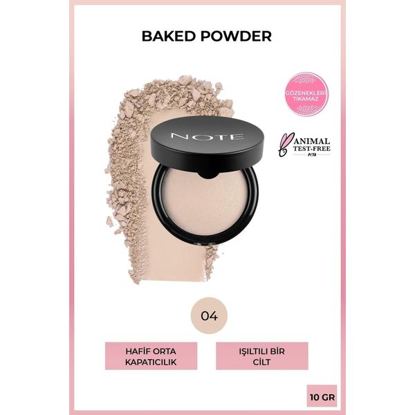 Işıltılı Bitişli - Baked Powder Highlighter Toz Yüz Pudrası 04 Porcelain Ivory