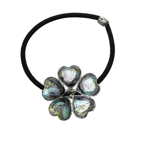 tamarusan (tamarusan) Blue Flower agomu Rhodium Color Handmade Heart Hair Ornaments