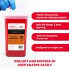 Ever Ready First Aid Sharps Container with Split Lid Design and Locking Mechanism for Sharp Waste Disposal, 1 Quart - 3 Count