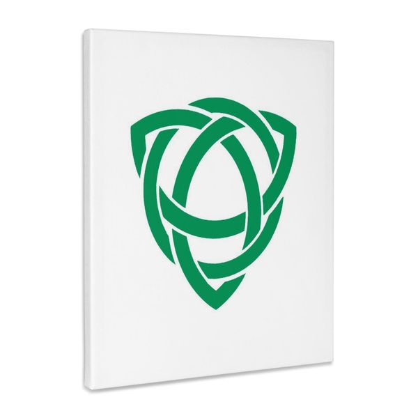 3dRose, Trinity Celtic Knot In Green, Museum Grade Canvas Wrap 11x14