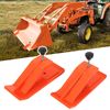 2PCS Tractor Bucket Ski Edge Tamer Skid Protector Snow Leaf Removal Orange