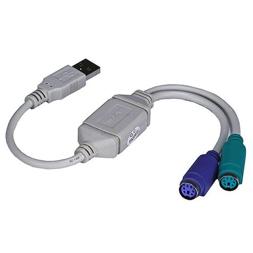 Monoprice USB to PS/2 Dual PS2 Converter Adapter (102274) White