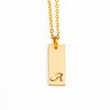 Personalized Vertical Mini Name Tag Bar Necklace | 14K Gold Filled, 5/8"