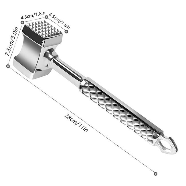 Meat Tenderizer Tool - Meat Mallet Hammer 304 Stainless Steel - Heavy Meat  Pounder Dual Sided with Handle for Tenderizing Flattening Beef, Chicken