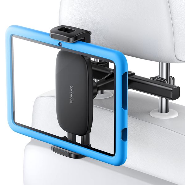 Tablet Halterung Auto, Lamicall Tablet Kopfstützenhalter - Universal KFZ Tablet Halter für 2025 iPad Pro 9.7, 11, 12.9, 13, iPad Air Mini 6 5 4 3 2, für Switch, Tab, Smartphone usw. 4,7-13 Zoll Geräte