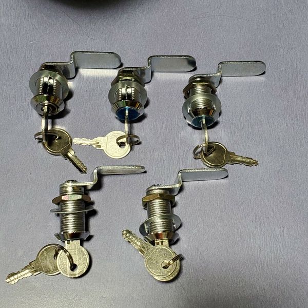 1 1/8" Tubular Offset Cam Lock Keyed Different 5 Pk (10) Keys