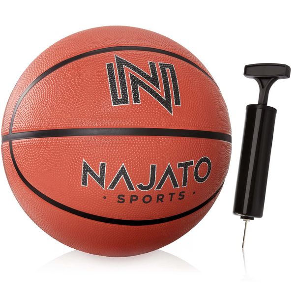 NAJATO Sports Basketball – Basketball Größe 7 inkl. Ballpumpe – Langlebiger Basketball für den Outdoor & Indoor Bereich