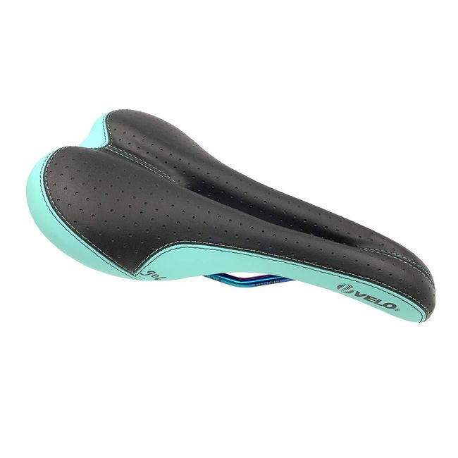 VELO RACER SADDLE LIMITED OIL SLICK RAIL BLACK/CELESTE SL-OTR-M006