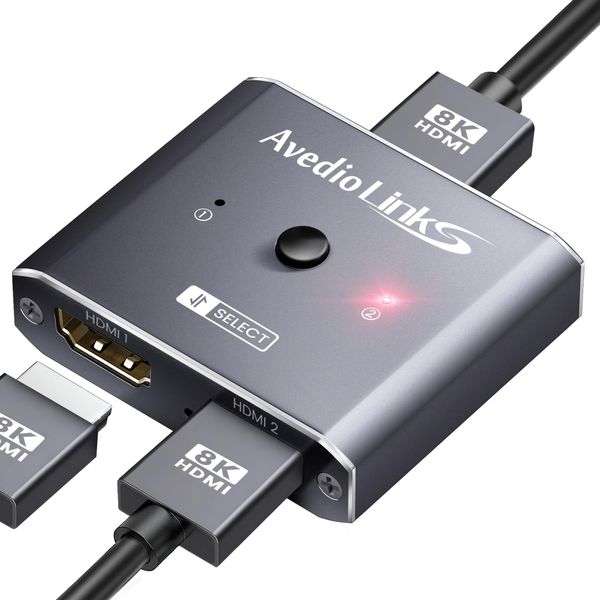 avedio links HDMI Switcher, Ultra High Speed HDMI 2.1 Selector, 2 Input, 1 Output, 2 Input, 2 Output, Bi-Directional HDMI Switcher, 4K @ 120Hz, 1080P@240Hz, 48 Gbps, Manual Switching, PS5, Xbox Series