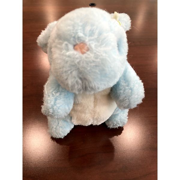 Vintage EDEN Light Blue Rabbit Plush Wind-Up Musical Toy (works!)