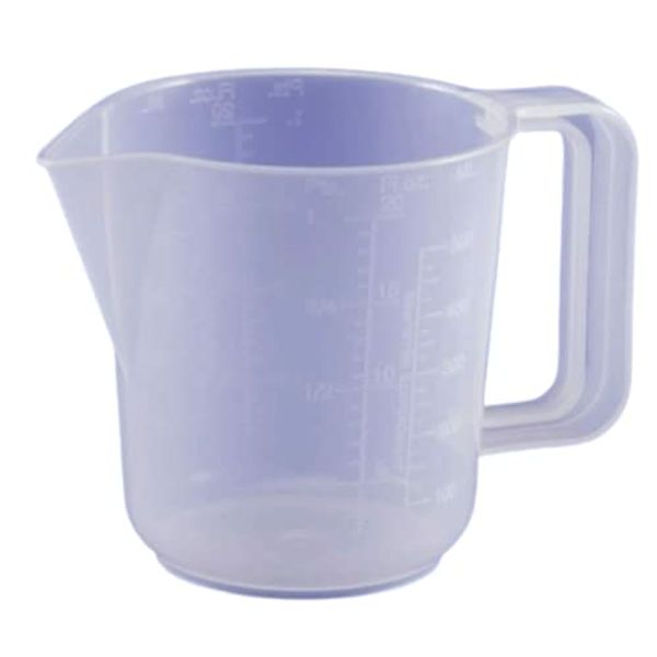 Vision4ever 1x Jug Clear Plastic Side Measuring Jug with Sold Grip Handle
