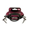 Ernie Ball 12" Flat Stereo Patch Cable 2 Pack - Black