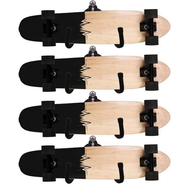 AUXPhome Skateboard Wall Rack Storage, Holds 4 Boards, Longboard Wall ...