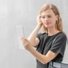 HORIUCHI MIRROR (Thinner Mirror, Easy to Use) Folding Mirror, Makeup Mirror, Foldable, Tabletop, Stand, Mirror, Angle Adjustable, Compact, Portable, Travel, Storage, Convenient, Large, Clear, Beautiful Mirror, S, White, Made in Japan