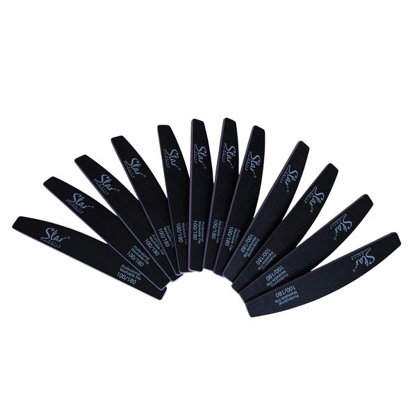 Half Moon Black File (100/180grit) 12PK