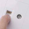 Faguo RJ45 Network Adapter+TV Antenna Coaxial Wall Mount Output Faceplate Panel Socket