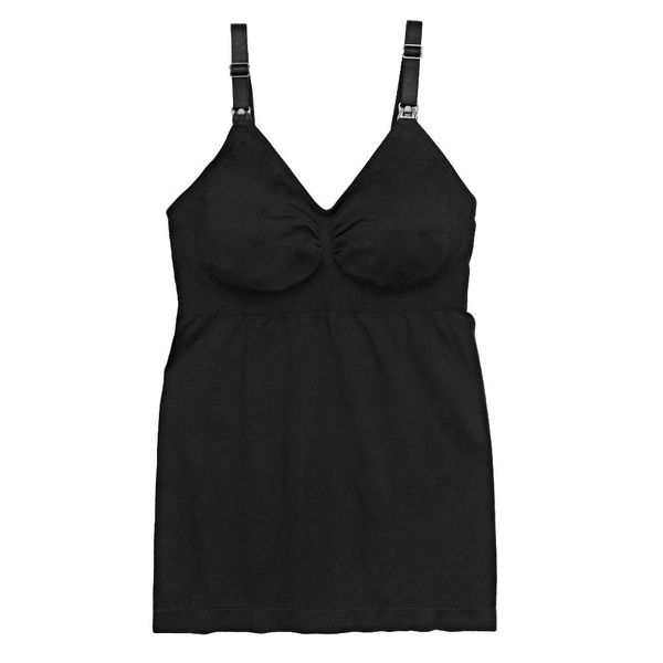 Breastfeeding Vest Breastfeeding Top Maternity Nursing Tank Top Seamless Cotton Breastfeeding Bra(black-XL)