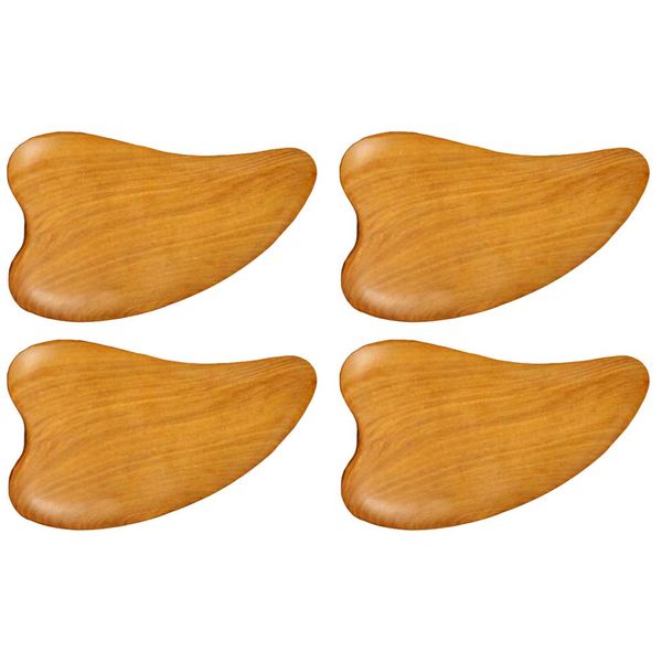 EXCEART 4pcs Scraping Tablets Handheld Massagers Face Scraping Boards Guasha Massage Stick Body Scraper Plate Muscle Accessory Facial Care Scraping Plate Hand Tools Wooden Spa China