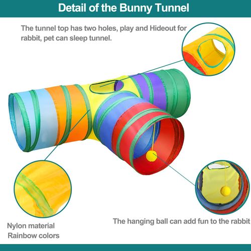 Mechpia Rabbit Toys, Bunny Tunnels and Tubes with Chew Toys for Grinding Teeth Apple Sticks Bamboo Carrot Loofah and Grass Ball for Rabbit Guinea Pig Chinchilla Ferret Rat