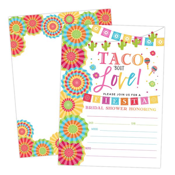 Your Main Event Prints Fiesta Bridal Shower Invitations, Taco Bout Love, 20 Invitations