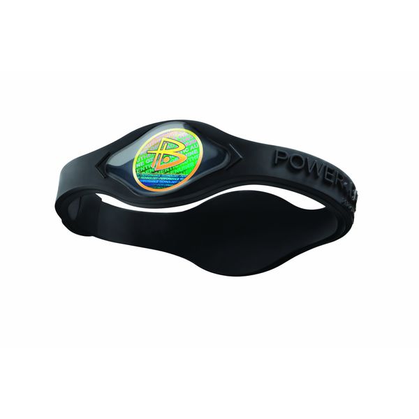 Power Balance Silicone Wristband: Black with Black Writing Medium