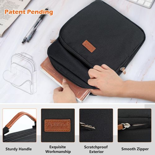 APLUFINE Book Sleeve with Zipper, Book Pouch 11" X 9", Book Protector Pouch, Book Sleeve for Book Lovers, Book Cover, Book Carrying Case for Book Accessories, Study Suppliers