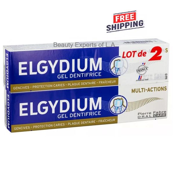 2 PACK Elgydium Multi-Actions Toothpaste Gel 75ml Exp 07/2027