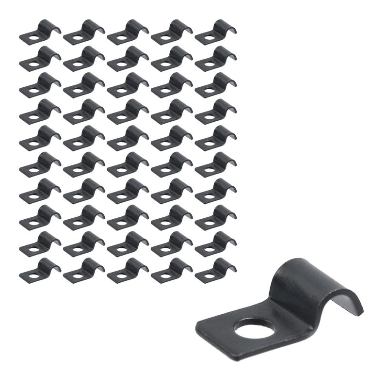 Crapyt 50 Pcs Galvanized One Hole Wire Clamps, U Bracket Clamp with ...