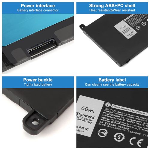 VNYUNQWE F3YGT 60WH Latitude 7480 Battery 7490 Battery 2X39G for Dell Latitude 12 7000 7280 7290/13 7000 7380 7390 P29S002/14 7000 7480 7490 P73G002 Series DM3WC KG7VF P73G DM6WC [60Wh/7.6V]