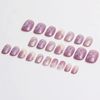 Sun&Beam Nail Tips, Medium, Short, Round, False Nails, Camellia, Cherry Blossom, Medium Long, False Nails, Popular, Cute, Stylish, Convenient, Safe, Comfortable, 24 Colors (#3-Purple)