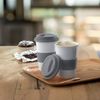 PromotionGift Ceramic mug with lid and sleeve - gray