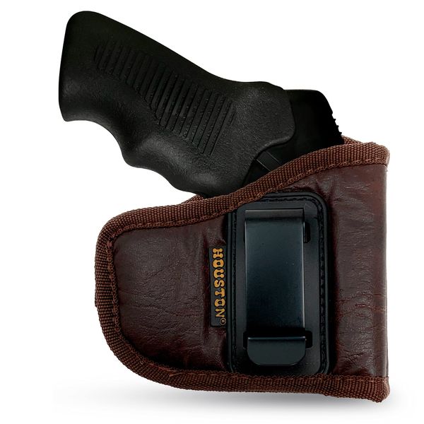 Houston Gun Holsters IWB S333 Thunderstruck Holster - Revolver 22 WMR by ECO Leather Concealed Carry Soft Material | Suede Interior for Protection Fits: .22 Brown (Right)