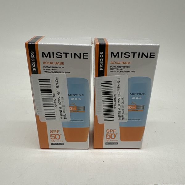 2 Pack MISTINE Aqua Base Ultra Protection Light Facial Sunscreen Pro SPF50 40ml