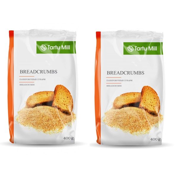 2x 400g GOLDEN BREADCRUMBS PREMIUM PREMIUM CRUMBLED BREAD FROM TARTU MILL 0.8kg