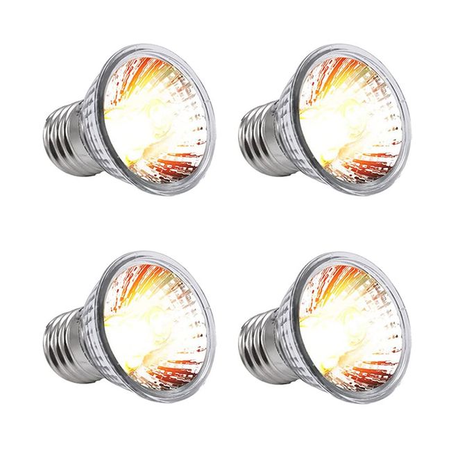 NEWFUN Schildkröte Wärmelampe,4PC E27 50W Dimmbar 220V UVA + UVB Vollspektrum-Sonnenlampe Heizung Glühbirne Sonnenbad Reptil Lampe für Lizards, Aquarienreptilien, Schildkröten, Amphibien usw