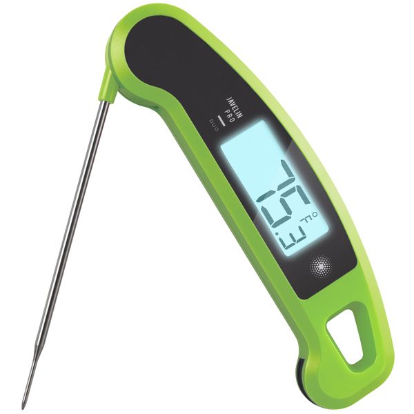 Lavatools PX1D Javelin PRO Duo Ultra Fast Professional Digital Instant Read Meat Thermometer for Grill and Cooking, 4.5" Probe, Auto-Rotating Backlit Display, Splash Resistant – Wasabi