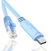 JUEJUEZI USB Console Cable 6FT, USB to RJ45 Ethernet Cable, Compatible with Desktop Computers, Laptops, Routers, Switch, Windows 7 8 10