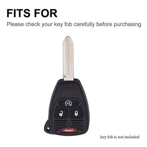 Key Fob Cover for Jeep/Dodge Soft TPU Car Key Shell Case Protector Compatible with Jeep Wrangler/Compass 2007-2018/Dodge Ram/Durango 2007-2009 Caliber 2007-2012 Nitro 2007-2011 Dakota 2008-2011